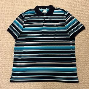 IZOD Blue Striped Golf Shirt Size XL